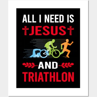 I Need Jesus And Triathlon Triathlete Posters and Art